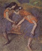 Edgar Degas Two dance wear yellow dress Germany oil painting artist